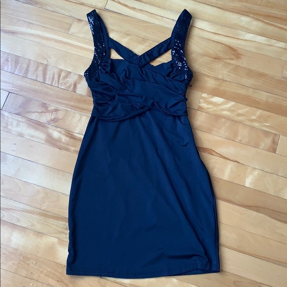 Black Mini Dress with Crisscross Back Straps